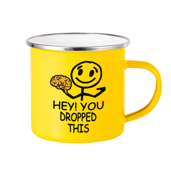 Hey! You dropped this, Yellow Enamel Metallic Cup 360ml