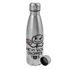 Metallic water bottle, stainless steel, 750ml