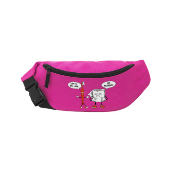 I hate my job, Unisex waist bag (banana) in PINK color with 2 pockets