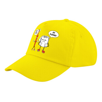 I hate my job, Child's Baseball Cap, 100% Cotton Twill, Yellow (COTTON, CHILD, UNISEX, ONE SIZE)