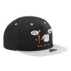 Adult Flat Snapback Hat Black/Grey, (100% COTTON TWILL, ADULT, UNISEX, ONE SIZE)