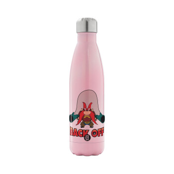 Yosemite Sam Back OFF, Metal mug thermos Pink Iridiscent (Stainless steel), double wall, 500ml
