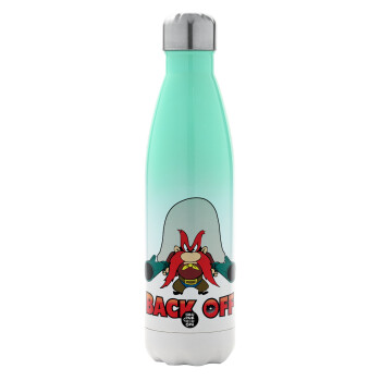 Yosemite Sam Back OFF, Metal mug thermos Green/White (Stainless steel), double wall, 500ml