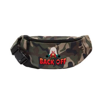 Yosemite Sam Back OFF, Unisex waist bag (banana) in Jungle camouflage color with 2 pockets