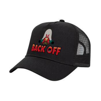 Yosemite Sam Back OFF, Trucker Hat with Mesh, Black, (COTTON, KIDS, UNISEX, ONE SIZE)