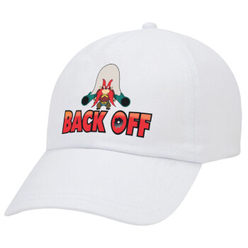 Yosemite Sam Back OFF, Καπέλο Ενηλίκων Baseball Λευκό 5-φύλλο (POLYESTER, ΕΝΗΛΙΚΩΝ, UNISEX, ONE SIZE)