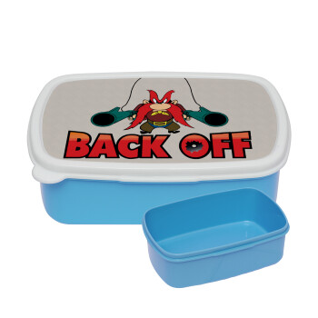 Yosemite Sam Back OFF, ΜΠΛΕ παιδικό δοχείο φαγητού (lunchbox) πλαστικό (BPA-FREE) Lunch Βox M18 x Π13 x Υ6cm