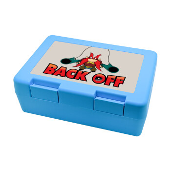 Yosemite Sam Back OFF, Children's cookie container LIGHT BLUE 185x128x65mm (BPA free plastic)