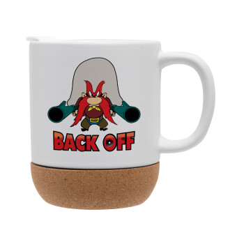 Yosemite Sam Back OFF, Ceramic coffee mug Cork (MAT), 330ml (1pcs)