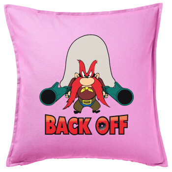 Yosemite Sam Back OFF, Sofa cushion Pink 50x50cm includes filling