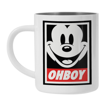 Oh boy μίκυ, Mug Stainless steel double wall 450ml