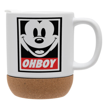 Oh boy μίκυ, Ceramic coffee mug Cork (MAT), 330ml (1pcs)