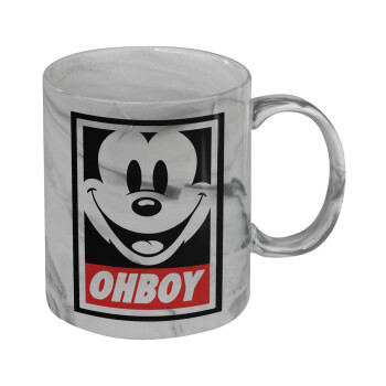 Oh boy μίκυ, Mug ceramic marble style, 330ml