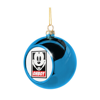 Oh boy μίκυ, Blue Christmas tree ball ornament 8cm