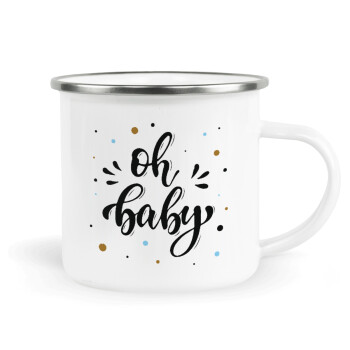 Oh baby, Metallic enamel cup white 360ml