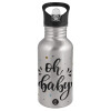 Metallic Silver with straw (500ml)