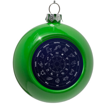 Ζωδιακός κύκλος, Green Christmas tree ornament bauble 8cm