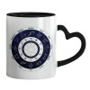 Mug heart black handle, ceramic, 330ml