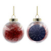 Transparent Christmas tree ball ornament with red filling 8cm