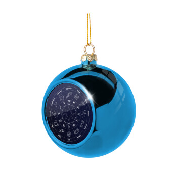 Ζωδιακός κύκλος, Blue Christmas tree ball ornament 8cm