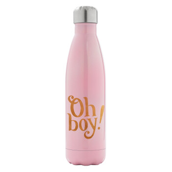 Oh baby gold, Metal mug thermos Pink Iridiscent (Stainless steel), double wall, 500ml