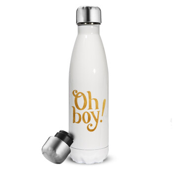 Oh baby gold, Metal mug thermos White (Stainless steel), double wall, 500ml