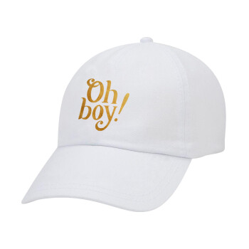 Oh baby gold, Καπέλο Ενηλίκων Baseball Λευκό 5-φύλλο (POLYESTER, ΕΝΗΛΙΚΩΝ, UNISEX, ONE SIZE)