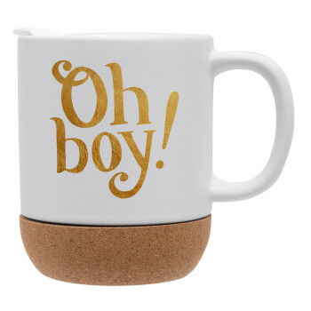 Oh baby gold, Ceramic coffee mug Cork (MAT), 330ml (1pcs)