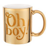 Mug ceramic, gold mirror, 330ml