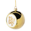 Golden Christmas tree ball ornament 8cm