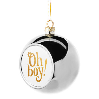 Oh baby gold, Silver 8cm Christmas tree ball ornament