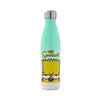 The Simpsons Bart, Metal mug thermos Green/White (Stainless steel), double wall, 500ml