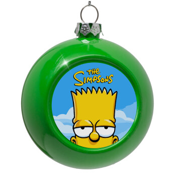 The Simpsons Bart, Green Christmas tree ornament bauble 8cm