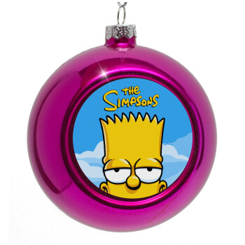 The Simpsons Bart, Purple Christmas tree ornament bauble 8cm