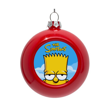 The Simpsons Bart, Red Christmas tree ornament bauble 8cm