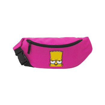 The Simpsons Bart, Unisex τσαντάκι μέσης (μπανάνα) χρώματος ΡΟΖ με 2 τσέπες