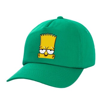The Simpsons Bart, Καπέλο παιδικό Baseball, 100% Βαμβακερό Twill, Πράσινο (ΒΑΜΒΑΚΕΡΟ, ΠΑΙΔΙΚΟ, UNISEX, ONE SIZE)