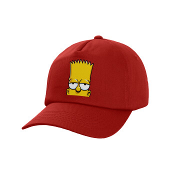 The Simpsons Bart, Children's Baseball Cap, 100% Cotton Twill, Red (COTTON, CHILDREN'S, UNISEX, ONE SIZE)