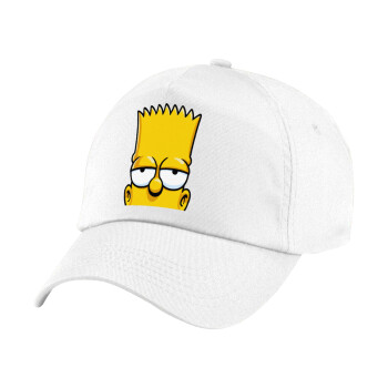 The Simpsons Bart, Children's Baseball Cap, 100% Cotton Twill, White (COTTON, CHILDREN'S, UNISEX, ONE SIZE)