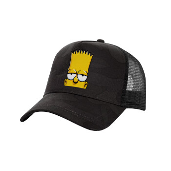 The Simpsons Bart, Καπέλο Ενηλίκων Structured Trucker, με Δίχτυ, (παραλλαγή) Army σκούρο (100% ΒΑΜΒΑΚΕΡΟ, ΕΝΗΛΙΚΩΝ, UNISEX, ONE SIZE)