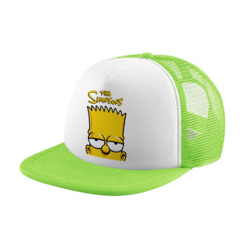 The Simpsons Bart, Καπέλο παιδικό Soft Trucker με Δίχτυ ΠΡΑΣΙΝΟ/ΛΕΥΚΟ (POLYESTER, ΠΑΙΔΙΚΟ, ONE SIZE)