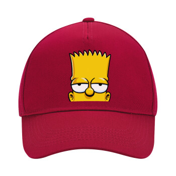 The Simpsons Bart, Adult Ultimate Hat RED, (100% COTTON DRILL, ADULT, UNISEX, ONE SIZE)