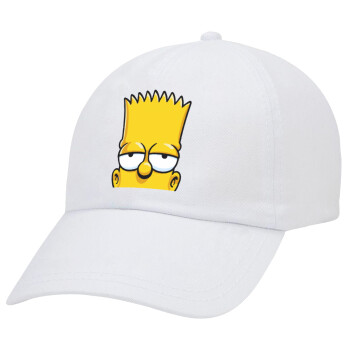 The Simpsons Bart, Καπέλο Ενηλίκων Baseball Λευκό 5-φύλλο (POLYESTER, ΕΝΗΛΙΚΩΝ, UNISEX, ONE SIZE)