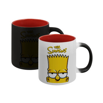 The Simpsons Bart, Κούπα Μαγική εσωτερικό κόκκινο, κεραμική, 330ml που αλλάζει χρώμα με το ζεστό ρόφημα (1 τεμάχιο)