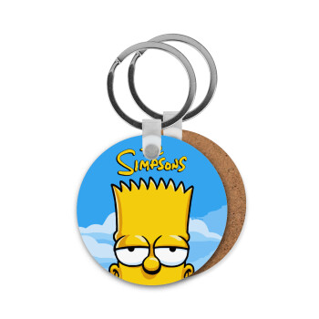 The Simpsons Bart, Μπρελόκ Ξύλινο στρογγυλό MDF Φ5cm