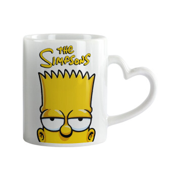 The Simpsons Bart, Κούπα καρδιά χερούλι λευκή, κεραμική, 330ml