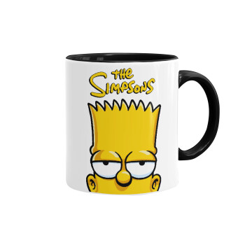 The Simpsons Bart, Κούπα χρωματιστή μαύρη, κεραμική, 330ml