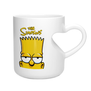 The Simpsons Bart, Κούπα καρδιά λευκή, κεραμική, 330ml