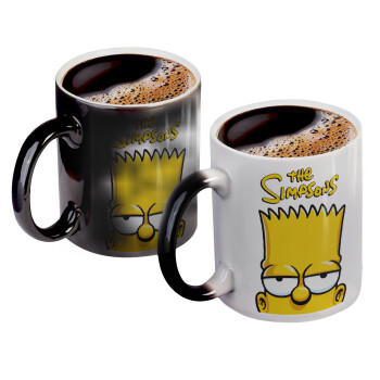 The Simpsons Bart, Color changing magic Mug, ceramic, 330ml when adding hot liquid inside, the black colour desappears (1 pcs)