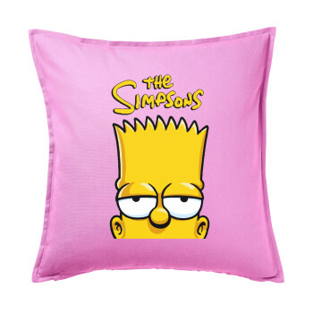 The Simpsons Bart, Sofa cushion Pink 50x50cm includes filling